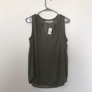 NWT Olive Green Loft Sleeveless Top